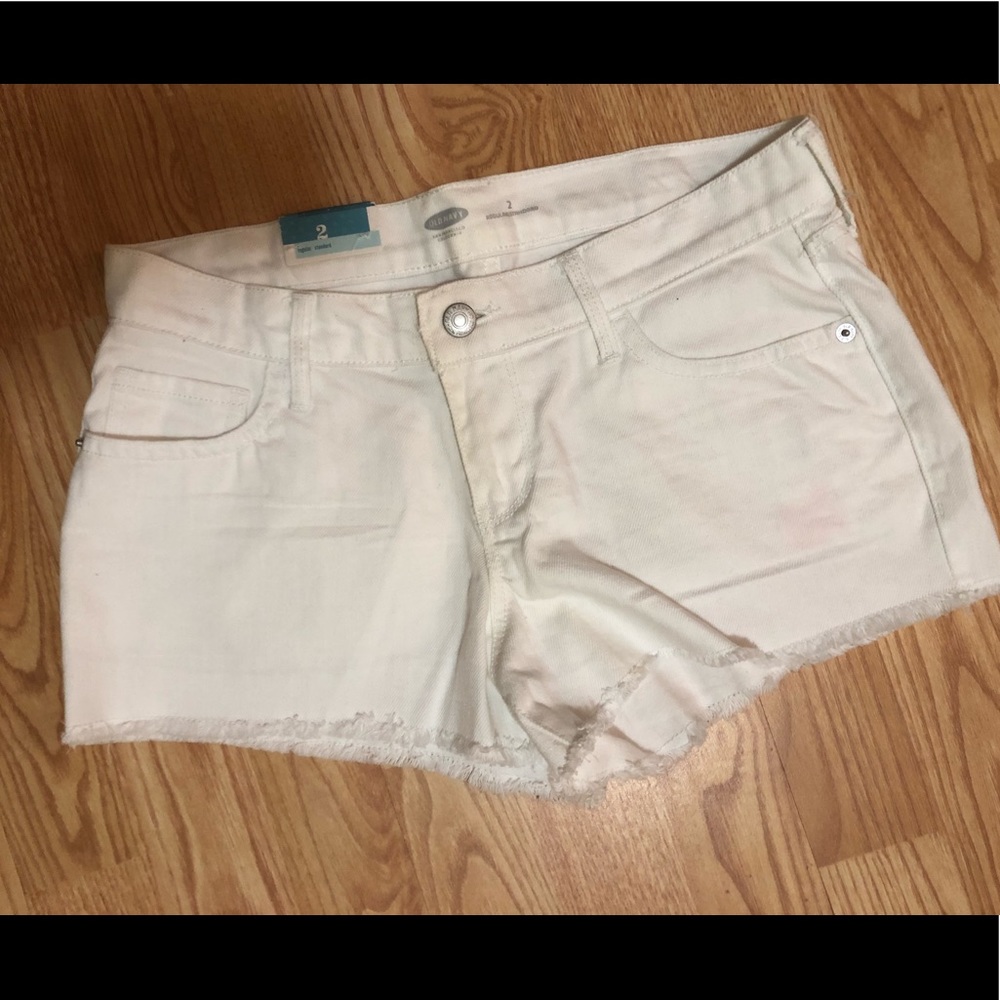 White cut-off shorts